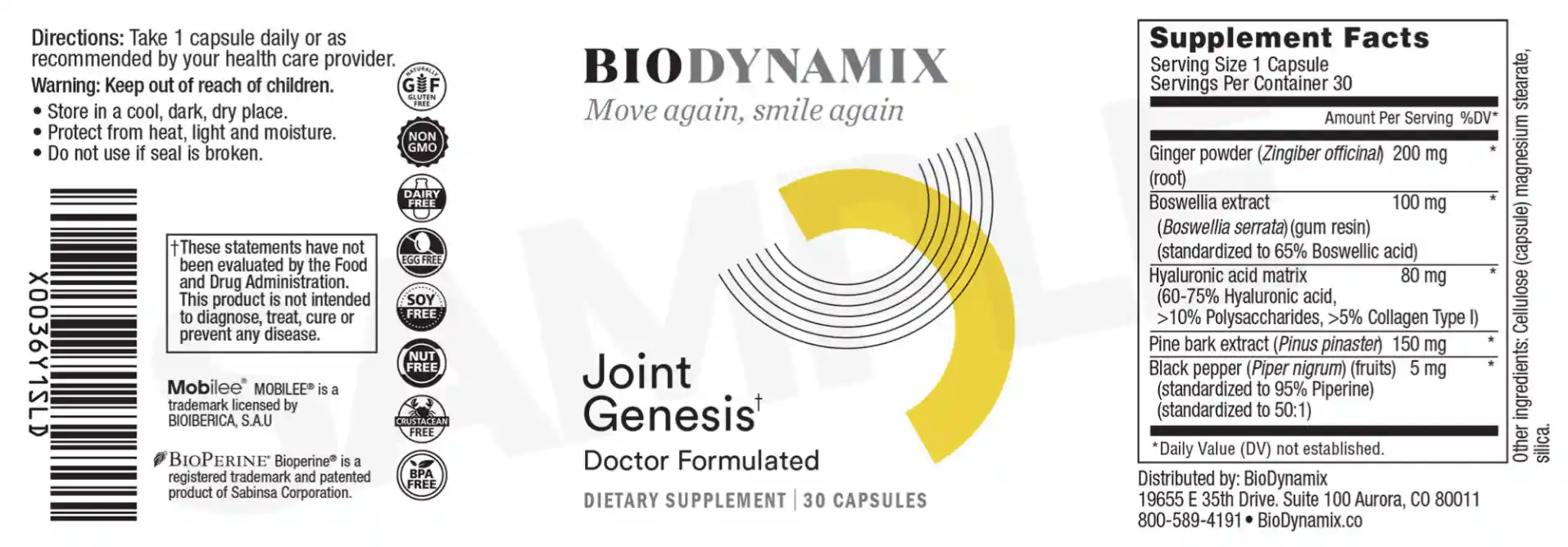 Joint Genesis Supplement Facts